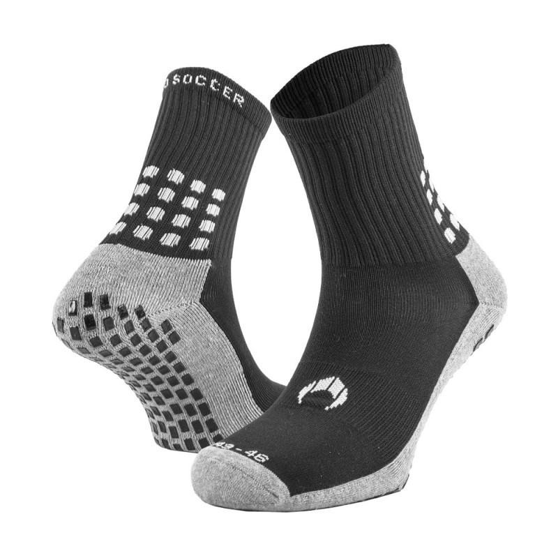 Meias desportivas antiderrapantes pretas Meias desportivas antiderrapantes pretas